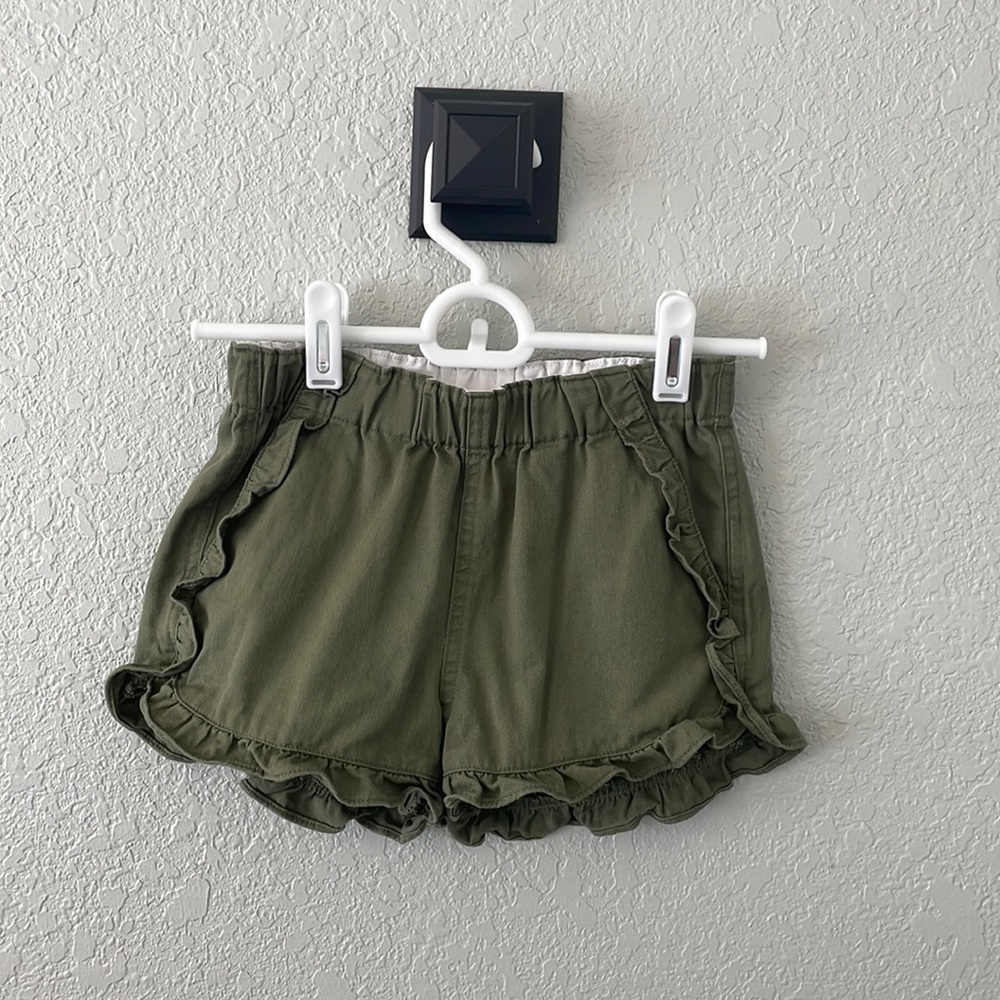 Crewcuts J Crew Olive Green Ruffle Shorts
